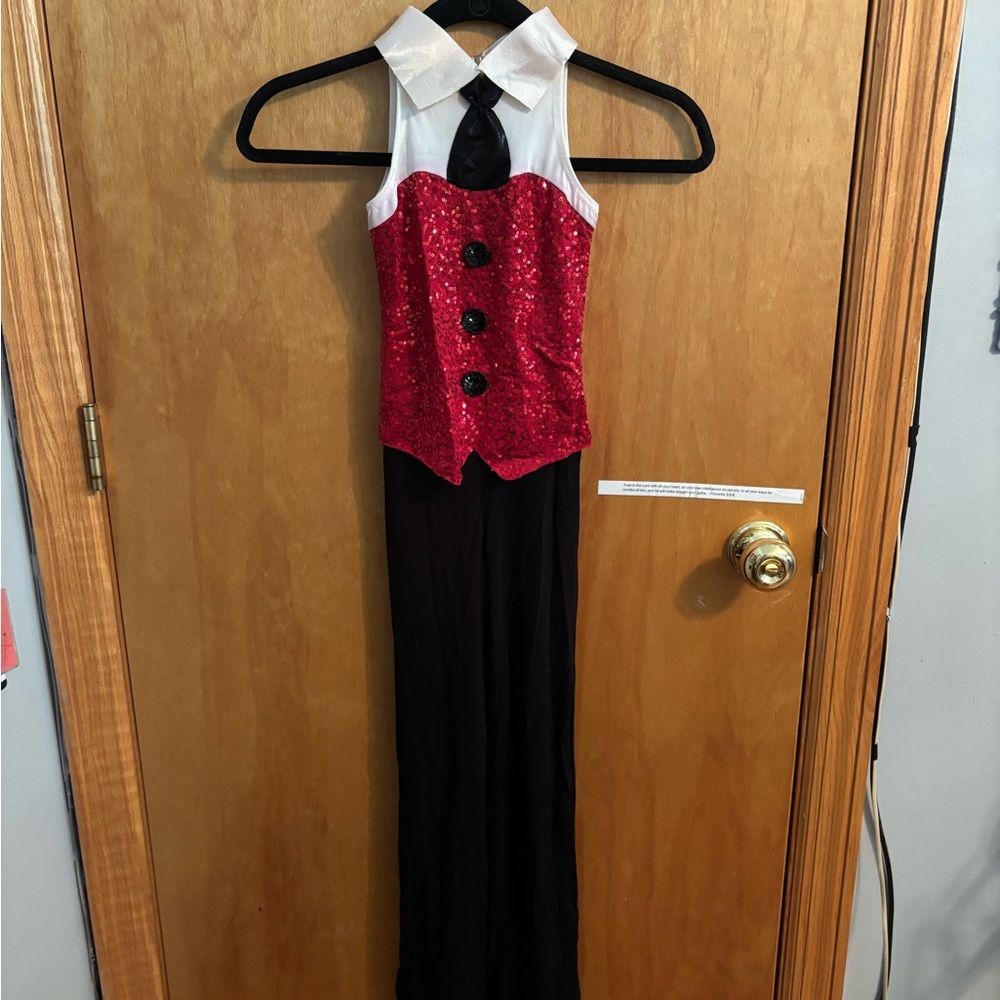 Red Sequin Business Suit Dance Costume